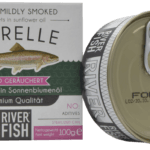 Last Catch 2016 Forelle vintage smoked trout in sunflower oil River Fish premium can and box