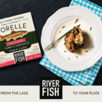 Last Catch 2016 smoked trout served on plate with River Fish Forelle packaging