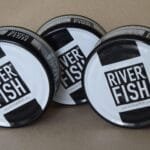Last Catch 2016 River Fish lithographed can bottom premium smoked trout packaging detail