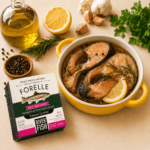 Dimljeni fileti pastrmke u aromatičnom ulju sa limunom, ruzmarinom i začinima uz River Fish pakovanje