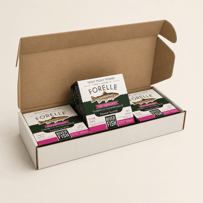 Last Catch 2016 Forelle Geschenkbox mit drei Vintage Räucherforellen