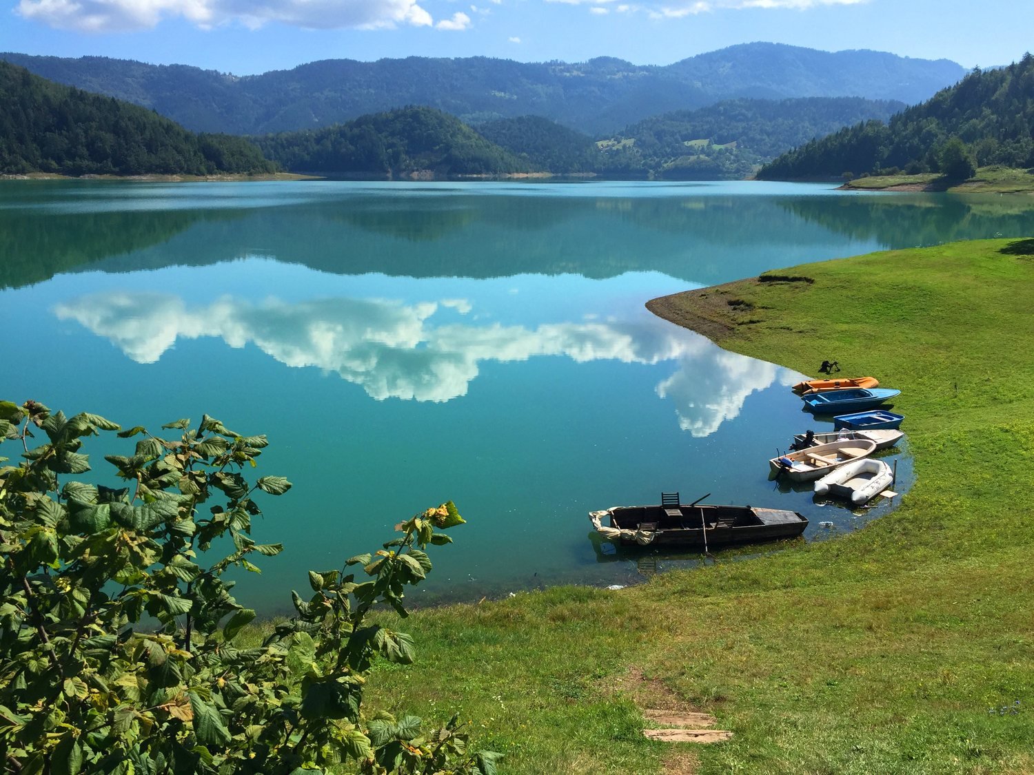 Clear water of Lake Zaovine in Tara National Park, Serbia